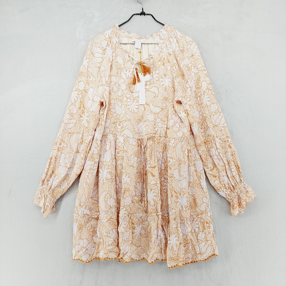 New House Of Harlow 1960 Metallic Paisley Long Sleeve Mini Dress  P6174 - Picture 2 of 9